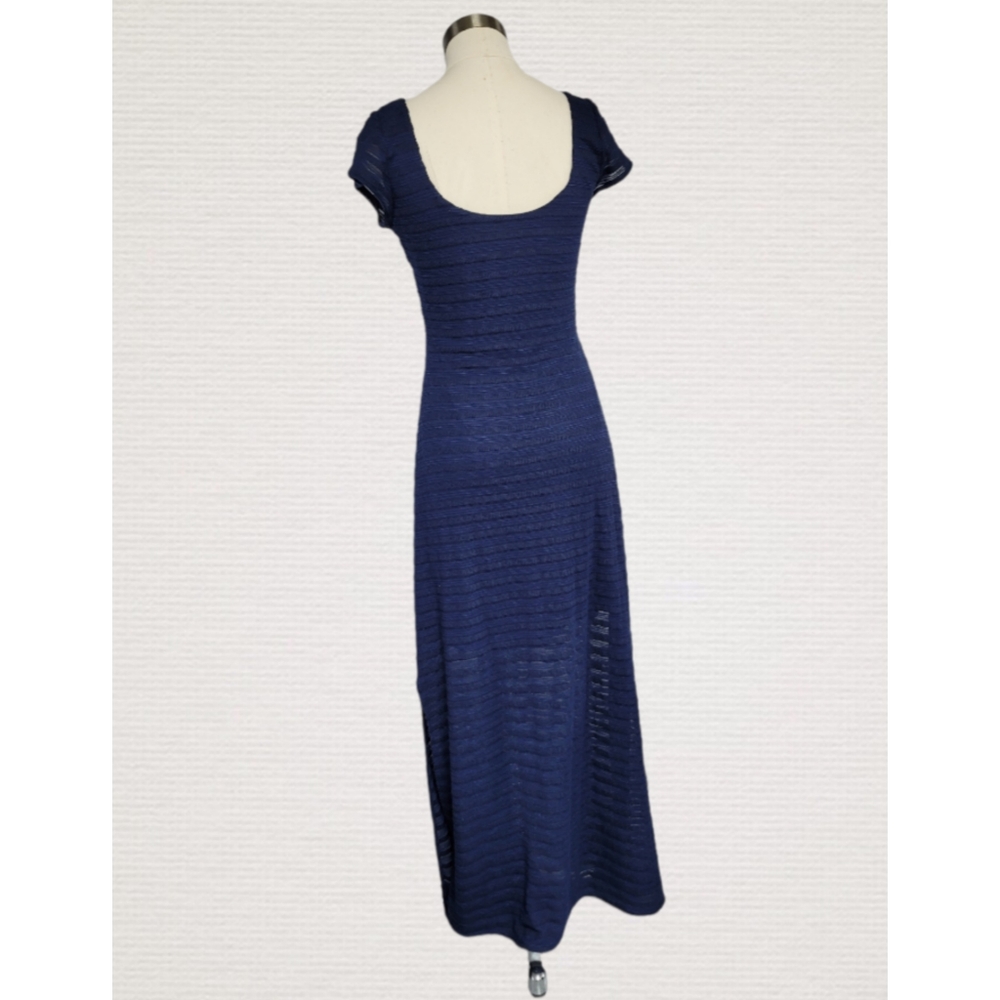 Lilly Politzer long dress blue color short sleeves size  M - Picture 3 of 12